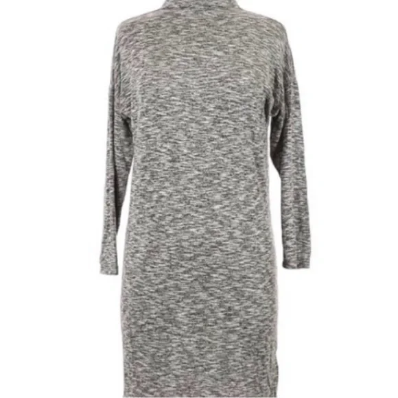 Bobeau Black/Gray Long Sleeve Funnel Neck Dress - Size 1X - Picture 4 of 9